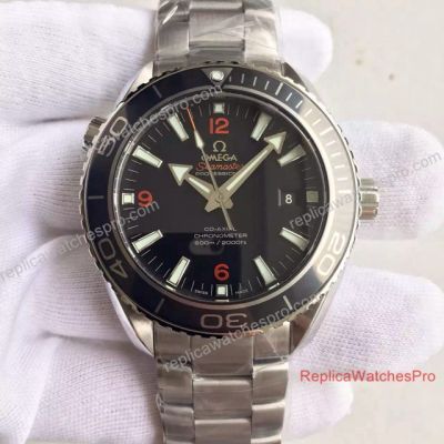 Swiss Copy Omega Seamaster Planet Ocean 600m Watch SS Black Ceramic